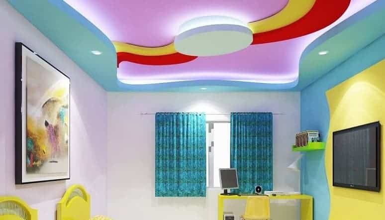Colorful POP False Ceiling Design for Hall
